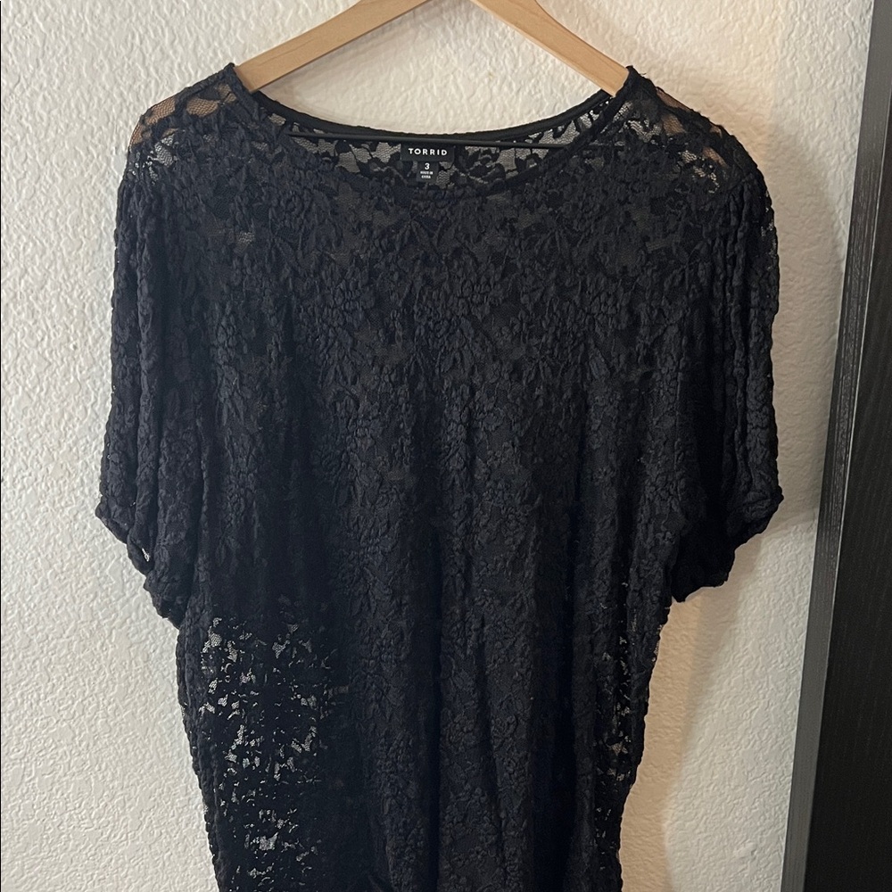 Torrid Black Lace Top